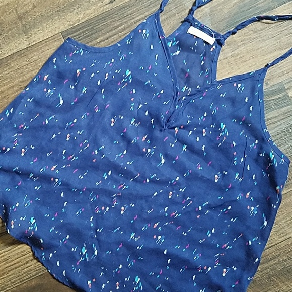 nine bird Tops - Nine bird splatter pattern asymmetrical large tank